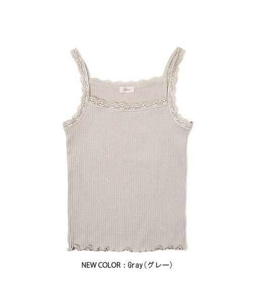 flower（フラワー）の「room lacy cami　～ルームレーシーキャミ（キャミソール・レディース・ivory/D.green/blue/khaki/gray/brown/black/yellow・FREE）」の4枚目の写真