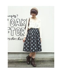 F i.n.t | ウエストゴム花ダイヤ柄スカート/F i.n.t(スカート)