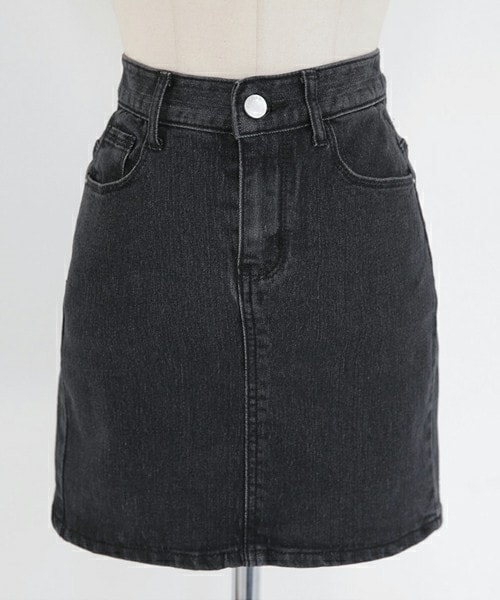 DHOLIC（ディーホリック）の「デニムタイトミニスカート（デニムスカート・レディース・ブラック/ブラックグレー/ライトブルーデニム/ブルーデニム・S/M/L）」の2枚目の写真