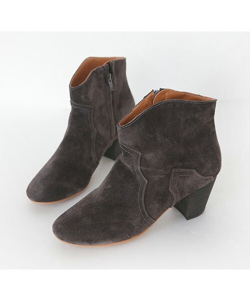 DHOLIC（ディーホリック）の「スエードウエスタンショートブーツ（ブーツ・レディース・ブラウン/グレーベージュ/ブラックグレー・225/230/235/240/245/250）」の2枚目の写真