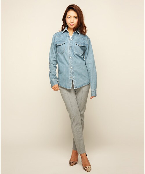 THE STRAND(ストランド)の「THE STRAND(ストランド) スタッズダンガリーシャツ(シャツ/ブラウス・レディース・インディゴ・S/M/L)」の6枚目の写真