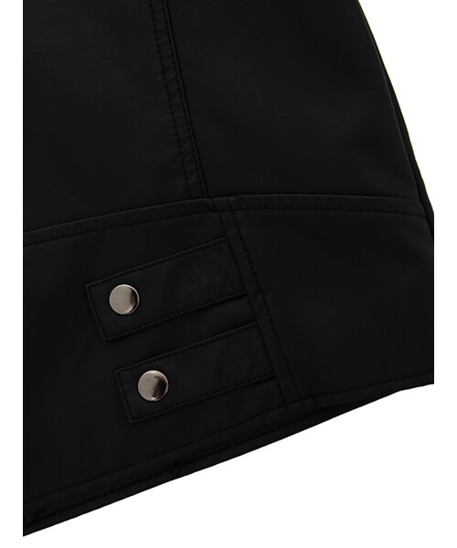 w closet（ダブルクローゼット）の「フェイクレザーBIGライダース（ジャケット/アウター・レディース・ブラック・FREE）」の9枚目の写真