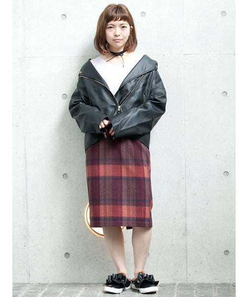 w closet（ダブルクローゼット）の「フェイクレザーBIGライダース（ジャケット/アウター・レディース・ブラック・FREE）」の10枚目の写真