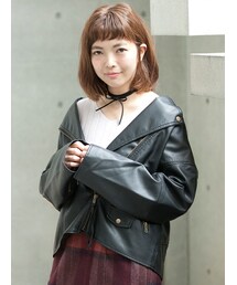 w closet | フェイクレザーBIGライダース(ジャケット/アウター)