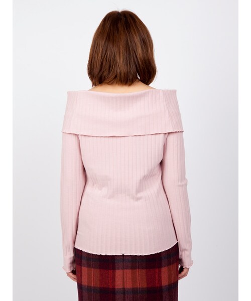 w closet（ダブルクローゼット）の「ワイドリブオフショルプルオーバー（トップス・レディース・グレー/ピンク/チャコール/ブラック・FREE）」の7枚目の写真