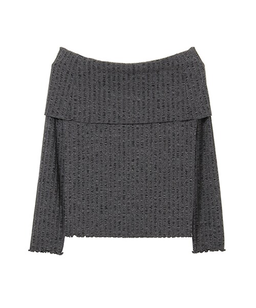 w closet（ダブルクローゼット）の「ワイドリブオフショルプルオーバー（トップス・レディース・グレー/ピンク/チャコール/ブラック・FREE）」の8枚目の写真