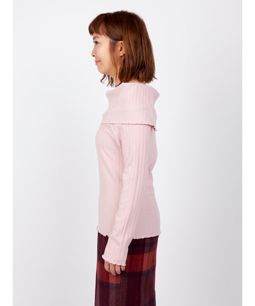 w closet（ダブルクローゼット）の「ワイドリブオフショルプルオーバー（トップス・レディース・グレー/ピンク/チャコール/ブラック・FREE）」の6枚目の写真