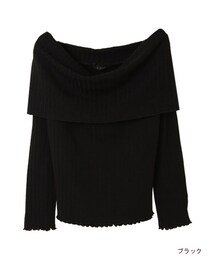 w closet | ワイドリブオフショルプルオーバー(トップス)