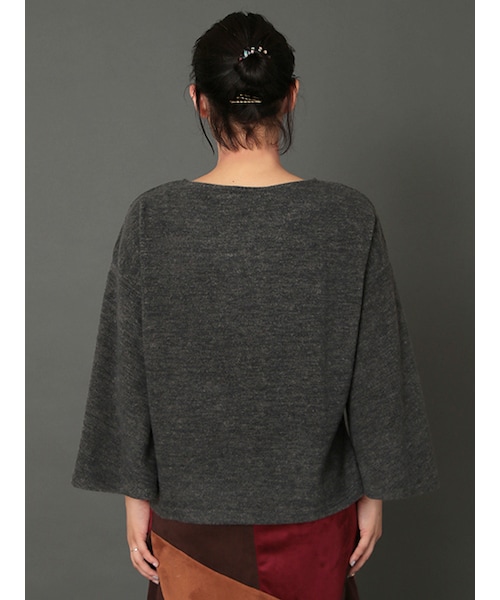 w closet（ダブルクローゼット）の「ボートネックフレア袖プルオーバー（トップス・レディース・オフホワイト/Sグレー/オレンジ/チャコール・FREE）」の7枚目の写真