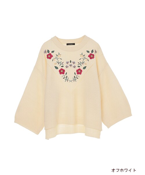 w closet（ダブルクローゼット）の「花柄刺繍入りニットプルオーバー
