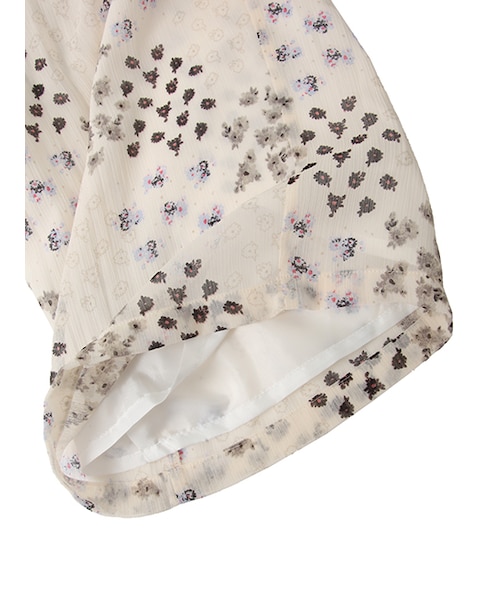 w closet（ダブルクローゼット）の「パッチワーク風小花柄ワイドパンツ（パンツ・レディース・オフホワイト/ブラック・FREE）」の8枚目の写真