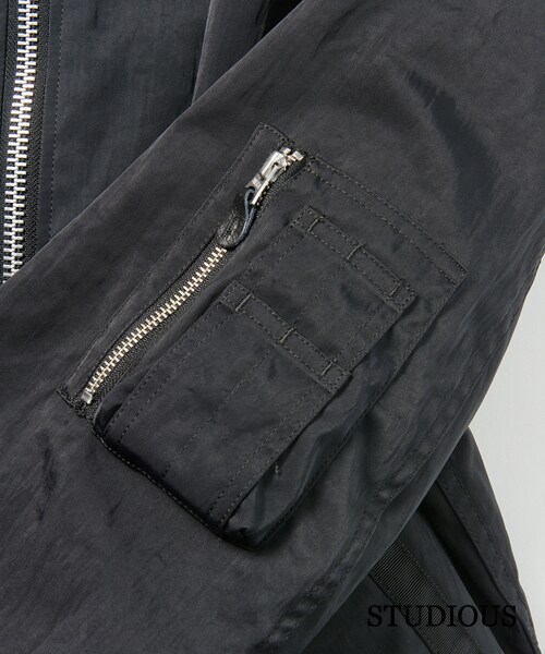 Name.（ネーム）の「ナイロンMA-1タイプブルゾン ブラック（その他・メンズ・BLK/BRN・0/1）」の11枚目の写真