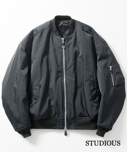 Name.（ネーム）の「ナイロンMA-1タイプブルゾン ブラック（その他・メンズ・BLK/BRN・0/1）」の3枚目の写真