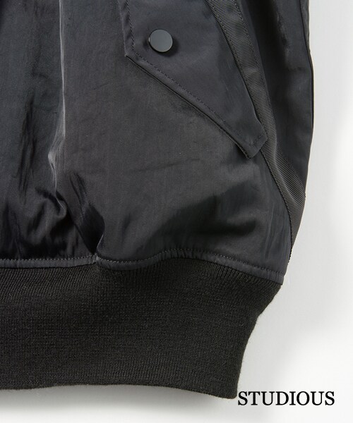 Name.（ネーム）の「ナイロンMA-1タイプブルゾン ブラック（その他・メンズ・BLK/BRN・0/1）」の13枚目の写真