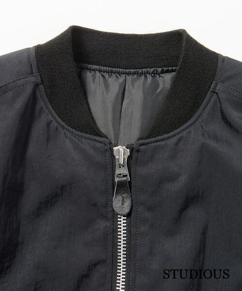Name.（ネーム）の「ナイロンMA-1タイプブルゾン ブラック（その他・メンズ・BLK/BRN・0/1）」の10枚目の写真