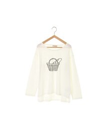 Samansa Mos2 | 綿スラブ basket プリントTシャツ(トップス)