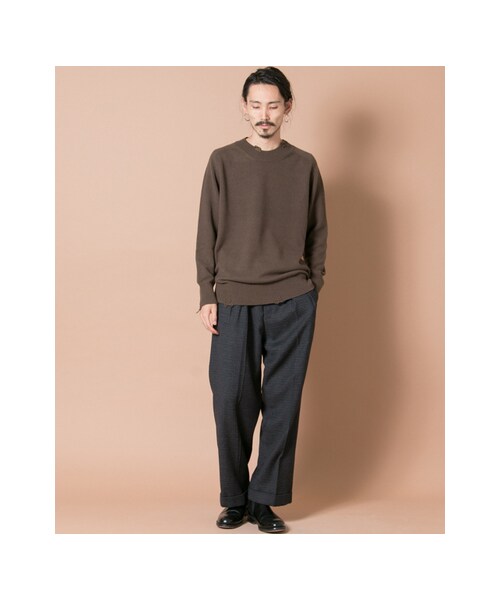 URBAN RESEARCH（アーバンリサーチ）の「ZUBON GUNCLUB CHECK 2TUCK WIDE（パンツ・メンズ・BLACK/CAMEL・1/2/3）」の4枚目の写真