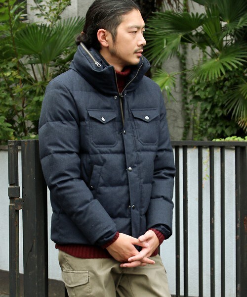 MEN'S BIGI(メンズビギ)の「【渡部篤郎さん着用 メンズクラブ12月号 掲載商品】ボリュームネックフードダウンジャケット/フランネルアムンゼン(ダウンジャケット/コート・メンズ・グレー/ネイビー・SS/S/M/L)」の2枚目の写真