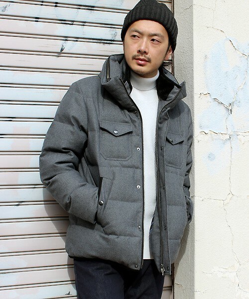 MEN'S BIGI(メンズビギ)の「【渡部篤郎さん着用 メンズクラブ12月号 掲載商品】ボリュームネックフードダウンジャケット/フランネルアムンゼン(ダウンジャケット/コート・メンズ・グレー/ネイビー・SS/S/M/L)」の4枚目の写真