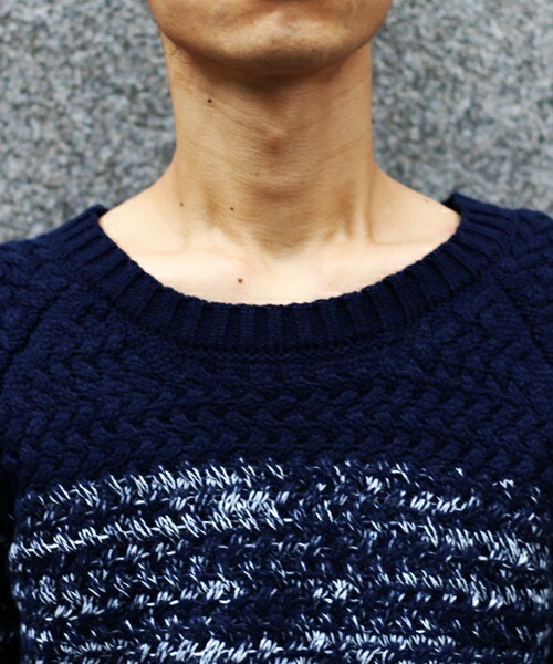 UNION STATION（ユニオンステーション）の「【2016-17AW商品】グラデーションクルーネックニット（ニット/セーター・メンズ・ホワイト系その他/その他1・S/M/L/LL）」の5枚目の写真