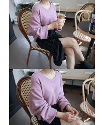 Miamasvin | ワイドスリーブVネックニットトップス(その他)