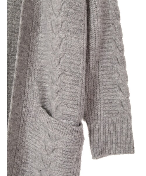 31 Sons de mode（トランテアン　ソン　ドゥ　モード）の「≪新作≫アルパカストレッチ地柄Mixトッパーカーディガン《予約アイテム》（トップス・レディース・ライトグレー/オフホワイト/サックスブルー・36）」の5枚目の写真
