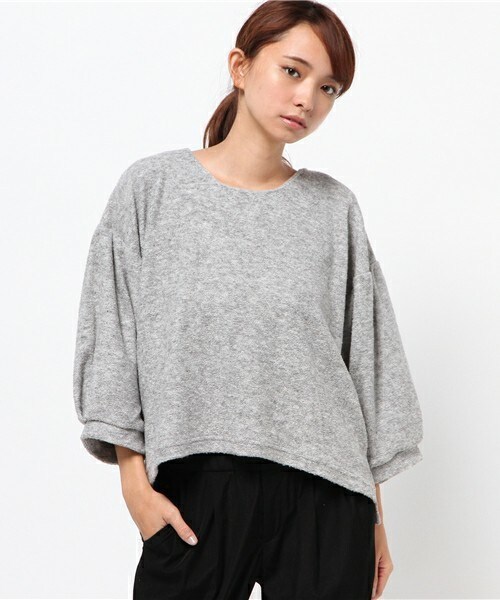 archives（アルシーヴ）の「袖ボリュームプルオーバー（Tシャツ/カットソー・レディース・オフホワイト/ブラック/グレー・MEDIUM）」の3枚目の写真