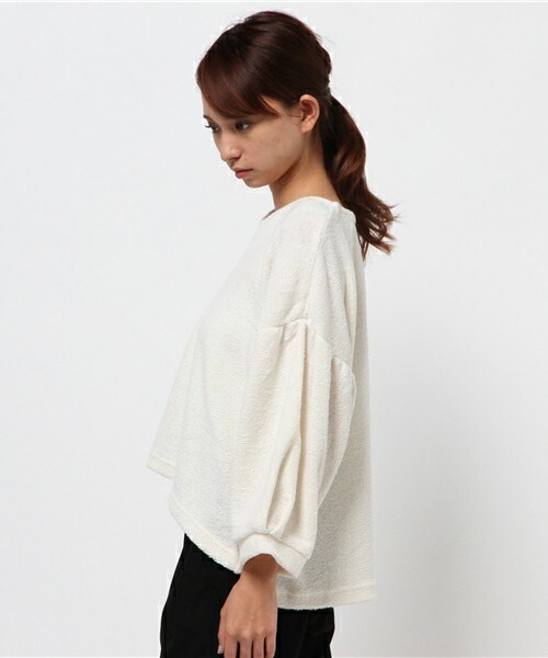 archives（アルシーヴ）の「袖ボリュームプルオーバー（Tシャツ/カットソー・レディース・オフホワイト/ブラック/グレー・MEDIUM）」の5枚目の写真