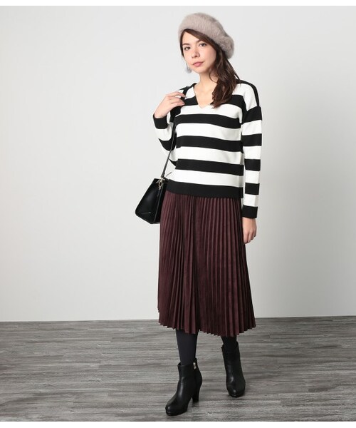 ROPE' PICNIC（ロペピクニック）の「ミラノリブVネックプルオーバー（トップス・ブラック/ブラック系/キナリ/カーキ/ブルー系・38）」の11枚目の写真