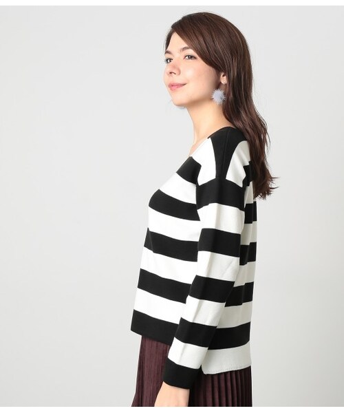 ROPE' PICNIC（ロペピクニック）の「ミラノリブVネックプルオーバー（トップス・ブラック/ブラック系/キナリ/カーキ/ブルー系・38）」の7枚目の写真