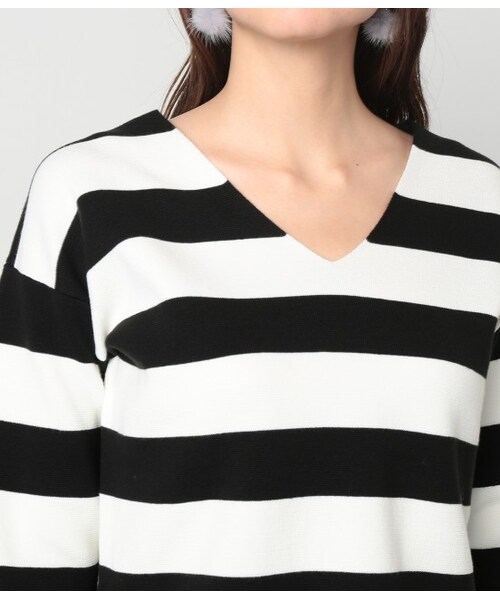 ROPE' PICNIC（ロペピクニック）の「ミラノリブVネックプルオーバー（トップス・ブラック/ブラック系/キナリ/カーキ/ブルー系・38）」の9枚目の写真