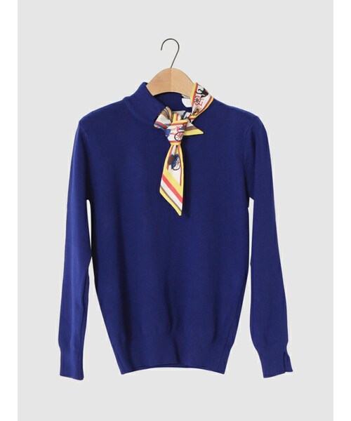 SINOWS（シノウズ）の「scarf knit（ニット/セーター・レディース・white/blue・one size (詳細サイズはサイトをご確認ください。)）」の2枚目の写真