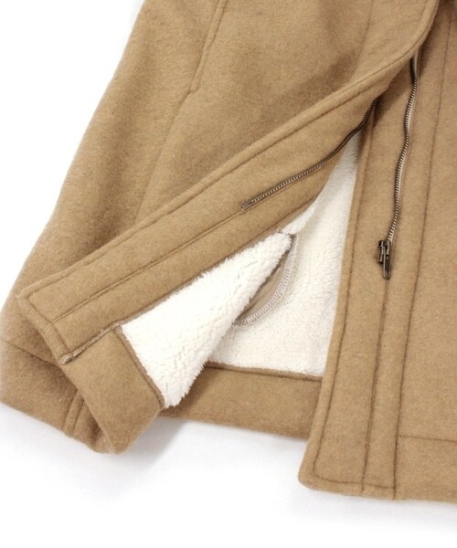 RNA-N（アールエヌエーエヌ）の「＜予約＞ボンディングZip upジャケット（ジャケット/アウター・レディース・ベージュ/カーキ/チャコール・M）」の13枚目の写真