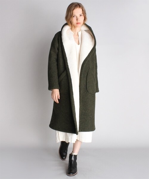 RNA-N（アールエヌエーエヌ）の「＜予約＞ボンディングガウン（ジャケット/アウター・レディース・ベージュ/カーキ/チャコール・M）」の10枚目の写真