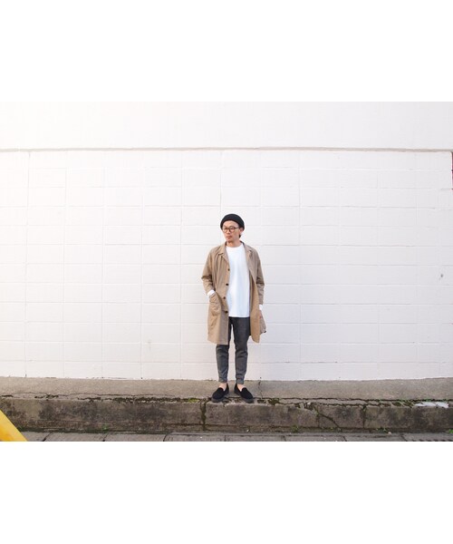 オーディナリーフィッツ　 フード付ロングコート ベージュ Ordinary Fits (オーディナリーフィッツ) GARAGE COAT Rip