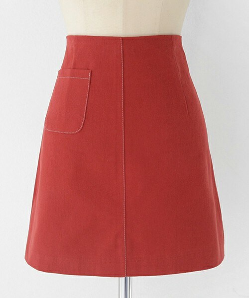 DHOLIC（ディーホリック）の「ステッチミニマルスカート（スカート・レディース・ブラック/レッド/カーキ・S/M/L）」の3枚目の写真