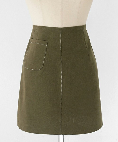 DHOLIC（ディーホリック）の「ステッチミニマルスカート（スカート・レディース・ブラック/レッド/カーキ・S/M/L）」の2枚目の写真