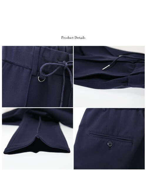 THE STRAND（ストランド）の「THE STRAND(ストランド) センタープリーツ度詰めジャージパンツ（スラックス・レディース・ホワイト/ライトグレー/ネイビー・S/M）」の15枚目の写真