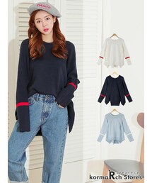 KORMARCH | アンバランスロングスリーブレスニット(ニット/セーター)