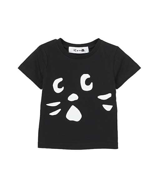 おーばーにゃーＴ 黒 にゃー ネネット Ne-net（ネネット）の「にゃー / キッズ アップにゃー T / Tシャツ