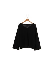 Green　Parks | w closet W ワイドリブVネックニットプルオーバー(トップス)