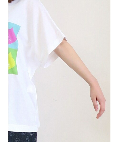 【Ne-net】ネネット SLICKER RAINにゃー Tシャツ 白 Ne-net - ネネットにゃーTシャツの通販 by ka shop｜ネネットならラクマ