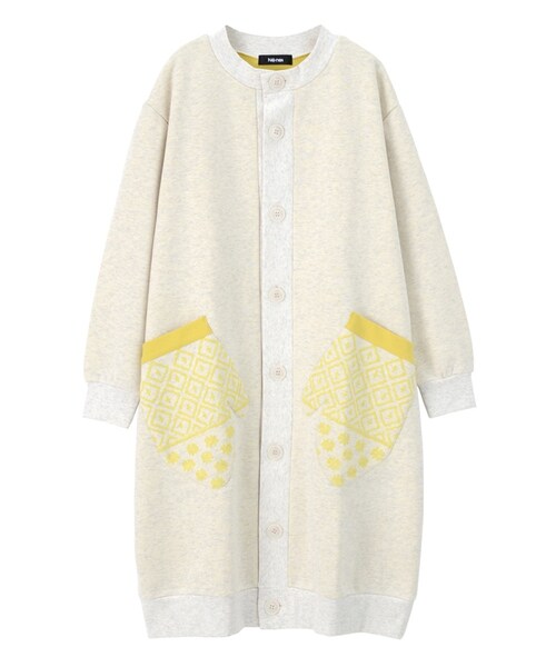 Ne-net(ネネット)の「ネ・ネット / ニーパン裏毛 / コート(ジャケット/アウター・レディース・off white 02○/gray 02○・サイズ,身丈,肩幅,身幅,袖丈,02,96,50,62,50.5,)」の1枚目の写真