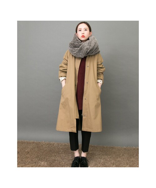 KBF（ケイビーエフ）の「【予約】WEB限定 ボーイフレンドコート（ジャケット/アウター・レディース・BEIGE/BLACK/DENIM・one）」の7枚目の写真