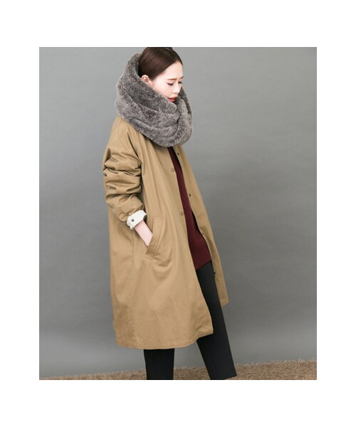 KBF（ケイビーエフ）の「【予約】WEB限定 ボーイフレンドコート（ジャケット/アウター・レディース・BEIGE/BLACK/DENIM・one）」の5枚目の写真