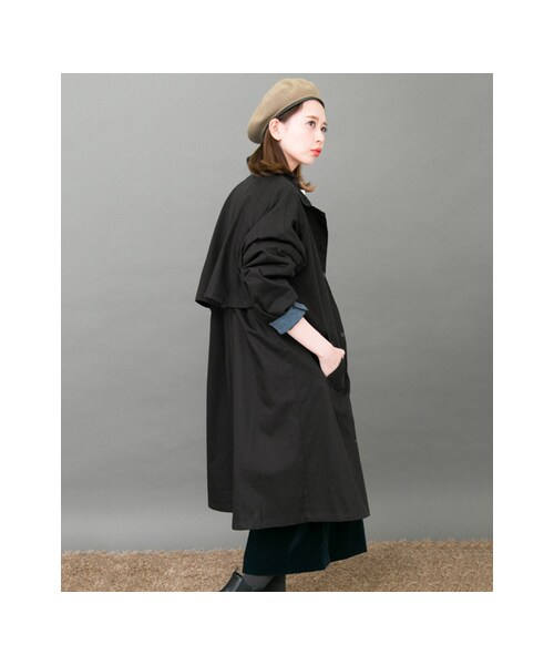 KBF（ケイビーエフ）の「【予約】WEB限定 ボーイフレンドコート（ジャケット/アウター・レディース・BEIGE/BLACK/DENIM・one）」の13枚目の写真