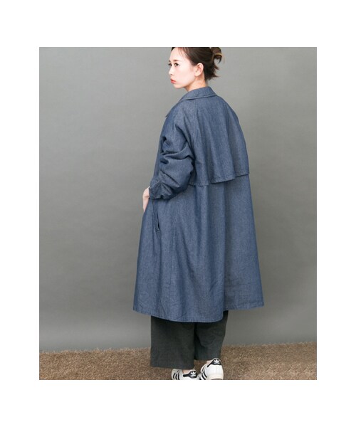 KBF（ケイビーエフ）の「【予約】WEB限定 ボーイフレンドコート（ジャケット/アウター・レディース・BEIGE/BLACK/DENIM・one）」の10枚目の写真