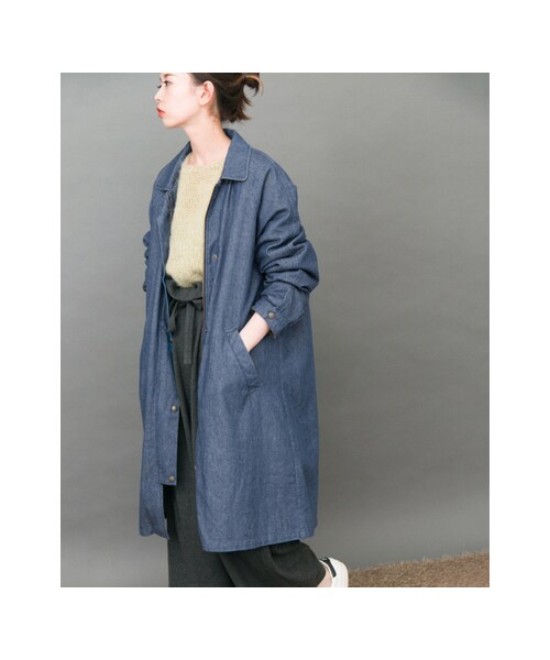 KBF（ケイビーエフ）の「【予約】WEB限定 ボーイフレンドコート（ジャケット/アウター・レディース・BEIGE/BLACK/DENIM・one）」の8枚目の写真