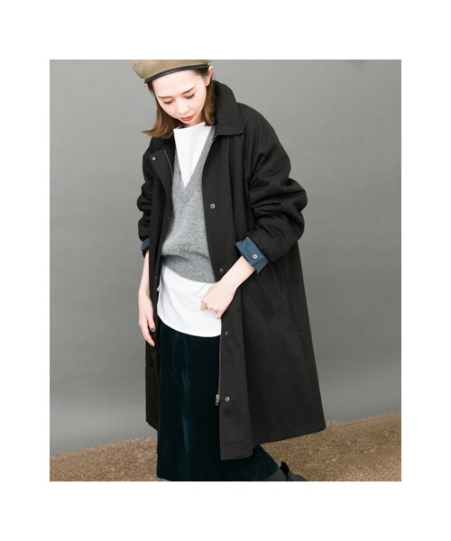 KBF（ケイビーエフ）の「【予約】WEB限定 ボーイフレンドコート（ジャケット/アウター・レディース・BEIGE/BLACK/DENIM・one）」の12枚目の写真