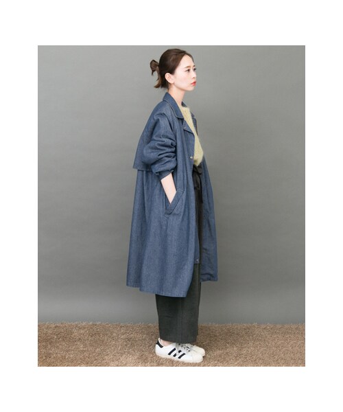 KBF（ケイビーエフ）の「【予約】WEB限定 ボーイフレンドコート（ジャケット/アウター・レディース・BEIGE/BLACK/DENIM・one）」の11枚目の写真